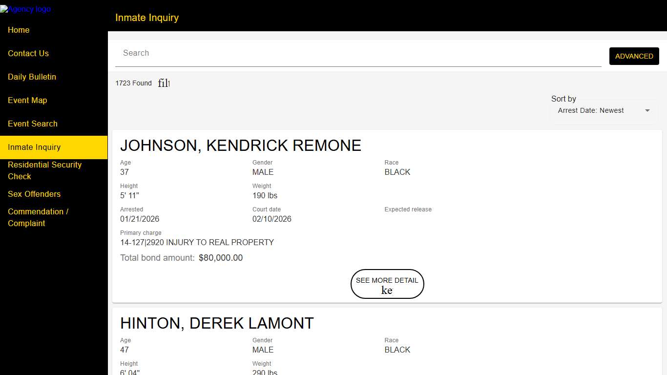 Wake County Sheriff's Office | Police to Citizen - Inmates catalog